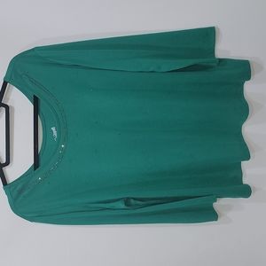 Jaclyn Smith Green Top w/ sequins